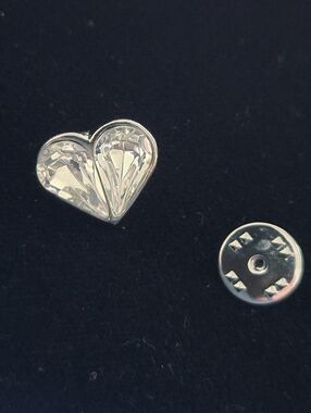 Vintage Heart Rhinestone Lapel Pin